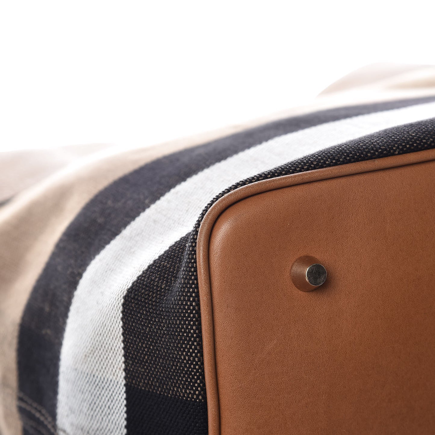 Grainy Calfskin Canvas Mega Check Medium Ashby Tassel Hobo Saddle Brown