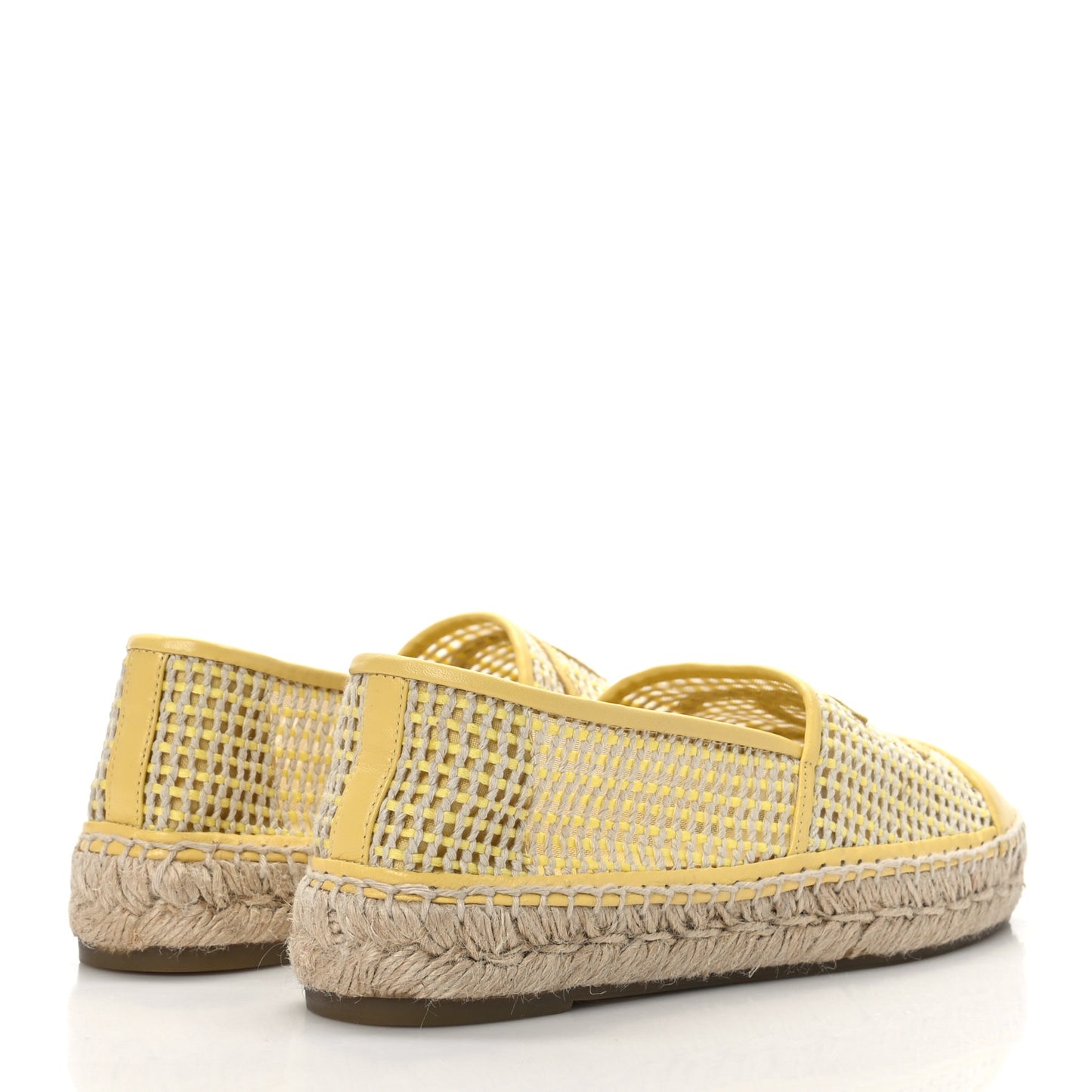 Mesh Lambskin CC Espadrilles 39 Yellow Beige
