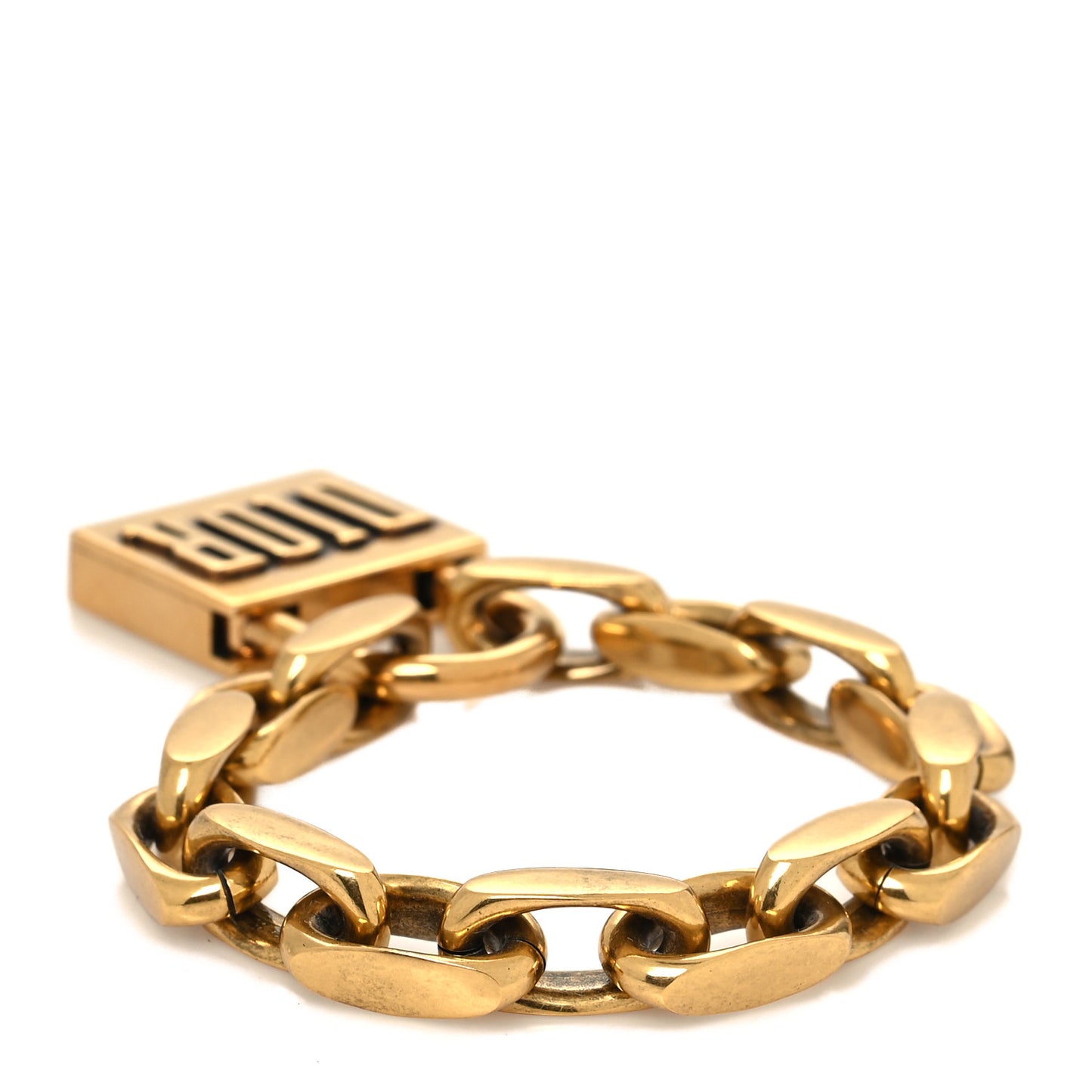 Metal Lucky Locket Chain Bracelet Gold