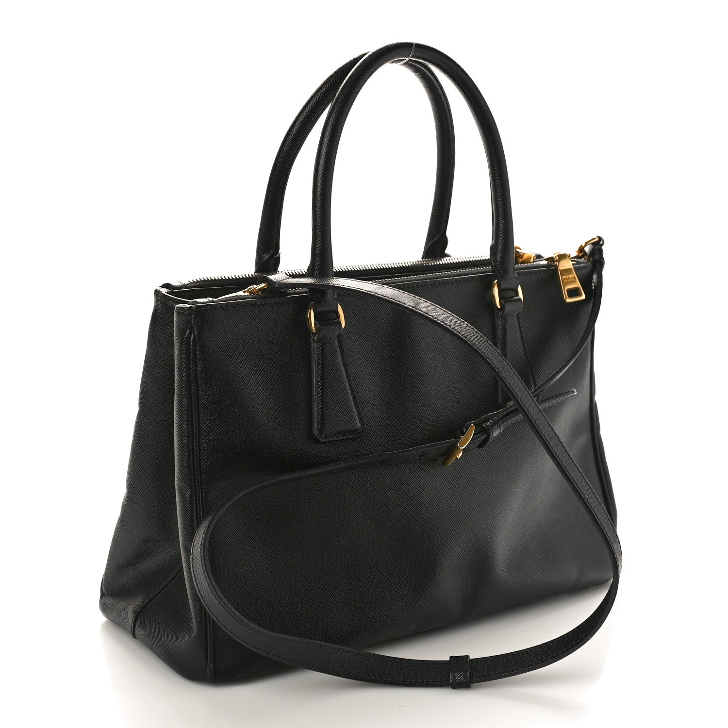 Prada Saffiano Small Galleria Double Zip Tote Black 2 of 13