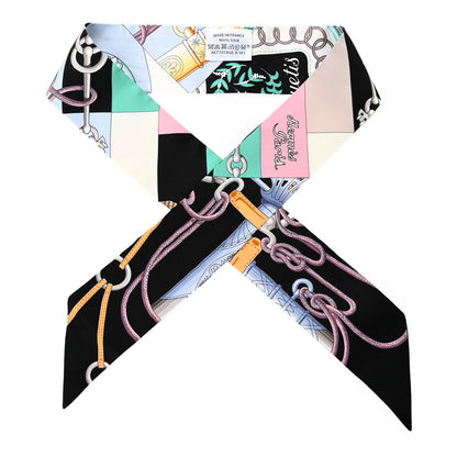 Hermes Silk Cliquetis Twilly Black Rose Menthol 1 of 4