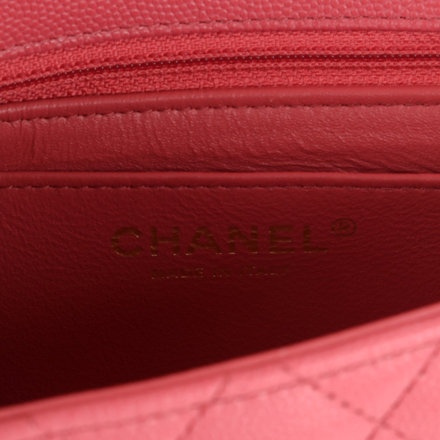 Caviar Quilted Mini Square Flap Dark Pink