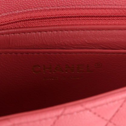 Chanel Caviar Quilted Mini Square Flap Dark Pink 6 of 7