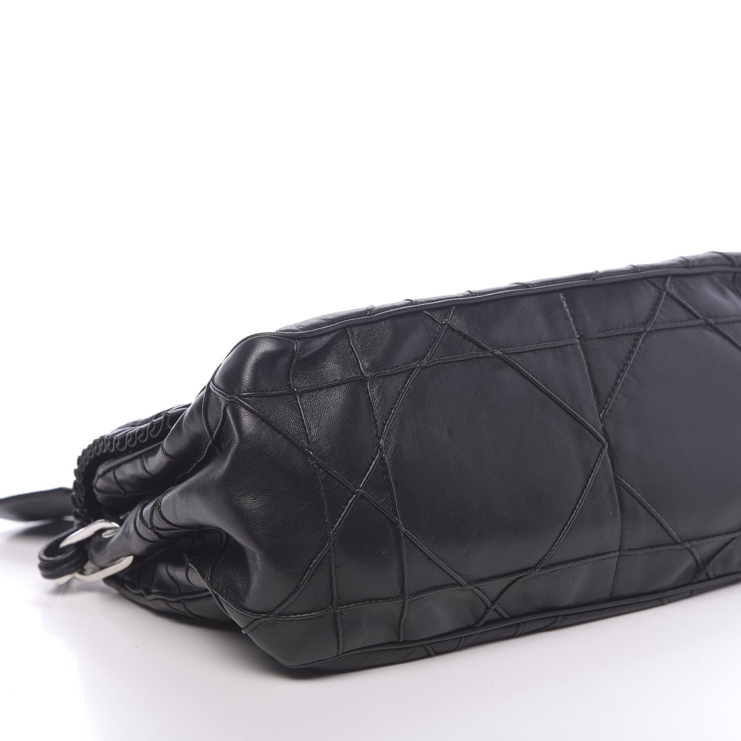 Christian Dior Lambskin Cannage Ruffle New Lock Flap Black 10 of 11