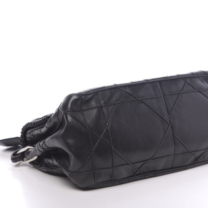 Christian Dior Lambskin Cannage Ruffle New Lock Flap Black 10 of 11
