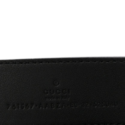 Gucci Piuma Calfskin Jumbo GG Embossed 35mm Belt 80 32 Black 5 of 7