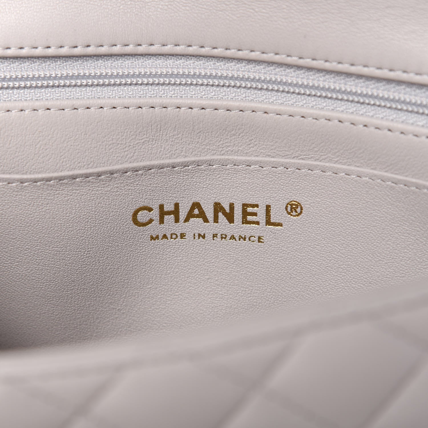 Chanel Lambskin Quilted Mini Top Handle Rectangular Flap Grey 8 of 11