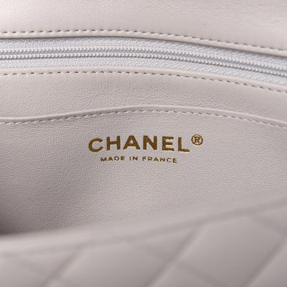 Chanel Lambskin Quilted Mini Top Handle Rectangular Flap Grey 8 of 11