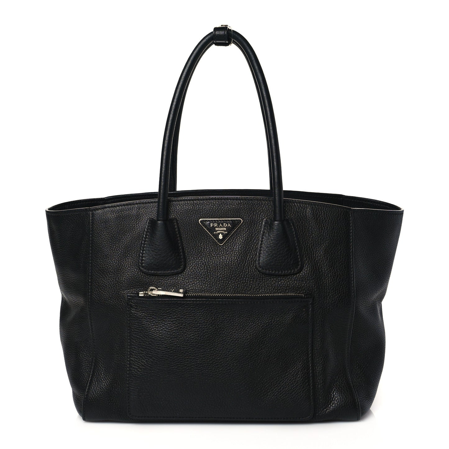 Glace Calf Twin Pocket Tote Black