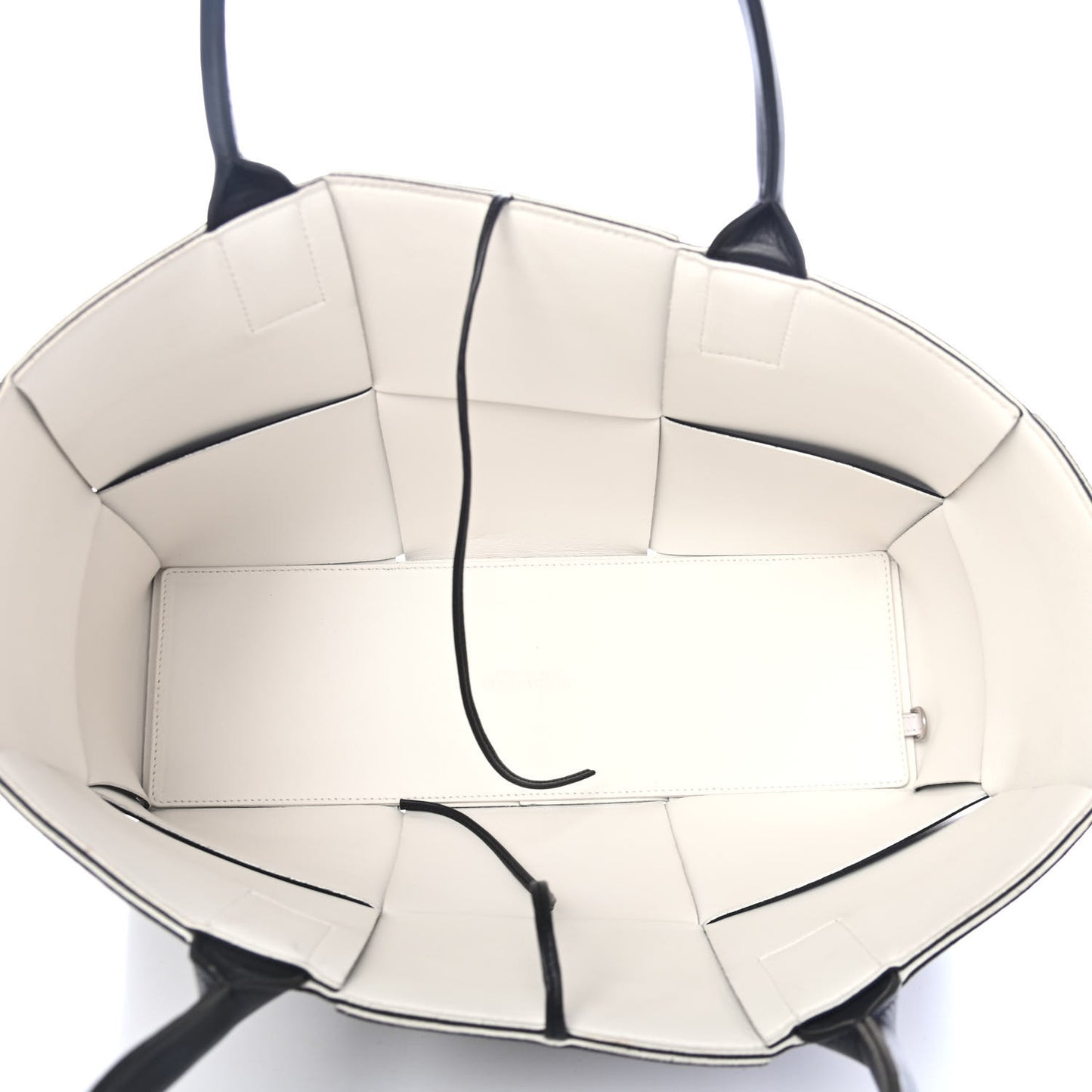 Nappa Maxi Intrecciato Arco Tote Black White