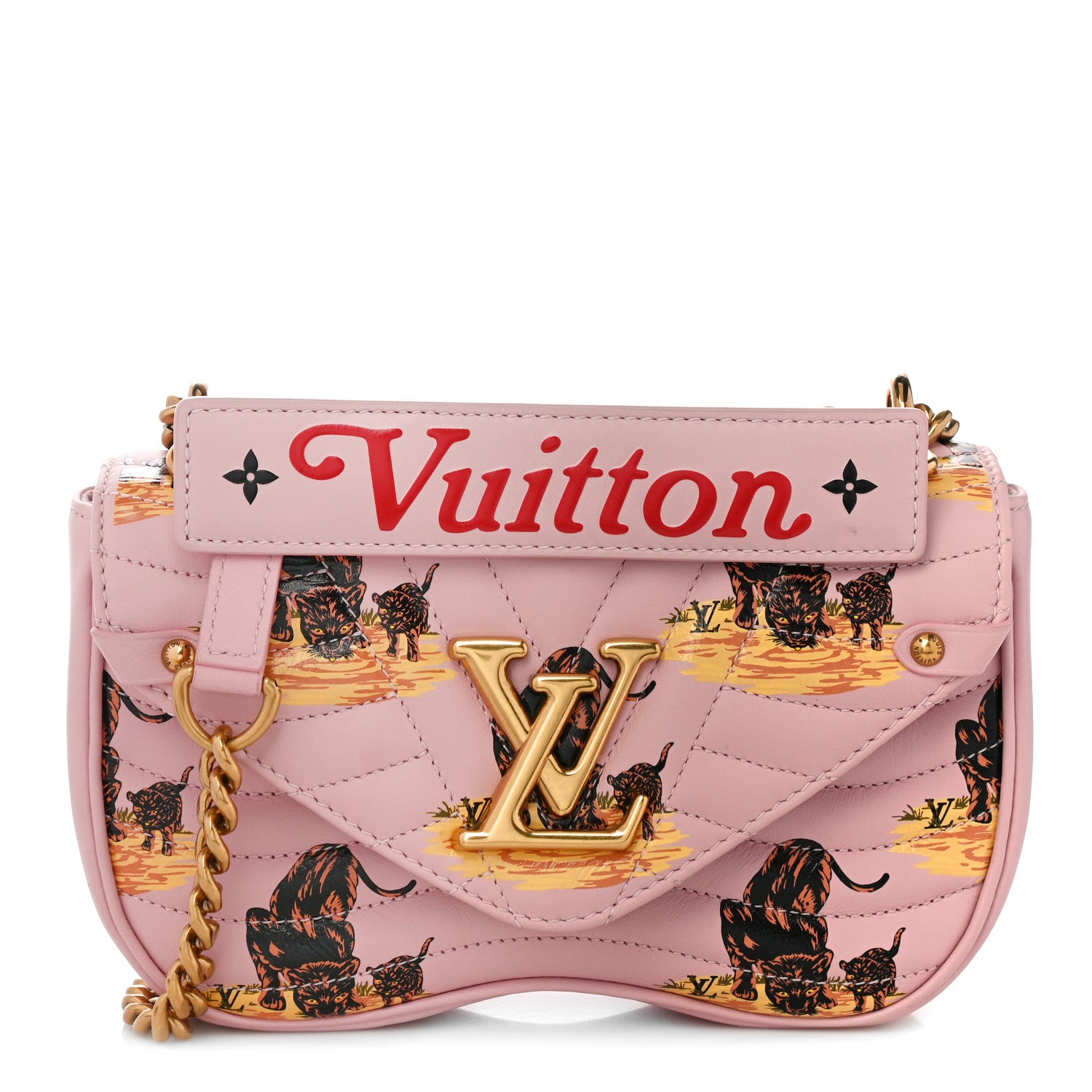 Louis Vuitton Calfskin Leopard Print New Wave Chain PM Light Pink 1 of 11