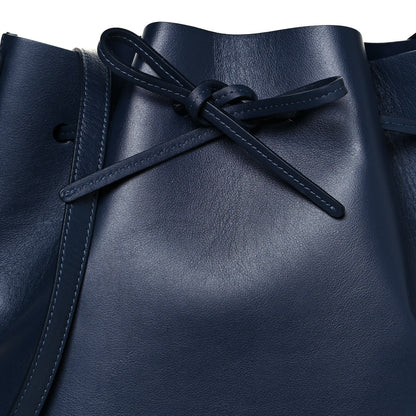 Mansur Gavriel Vegetable Tanned Calfskin Bucket Bag Navy Blue 8 of 15