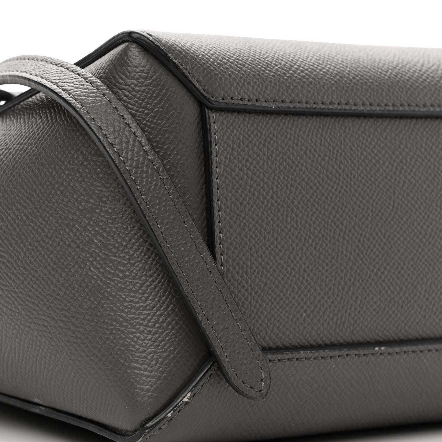 Grained Calfskin Nano Belt Bag Grey