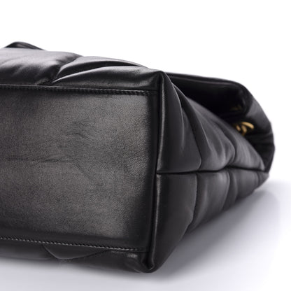 Saint Laurent Lambskin Quilted Medium Loulou Puffer Monogram Chain Satchel Black 7 of 11
