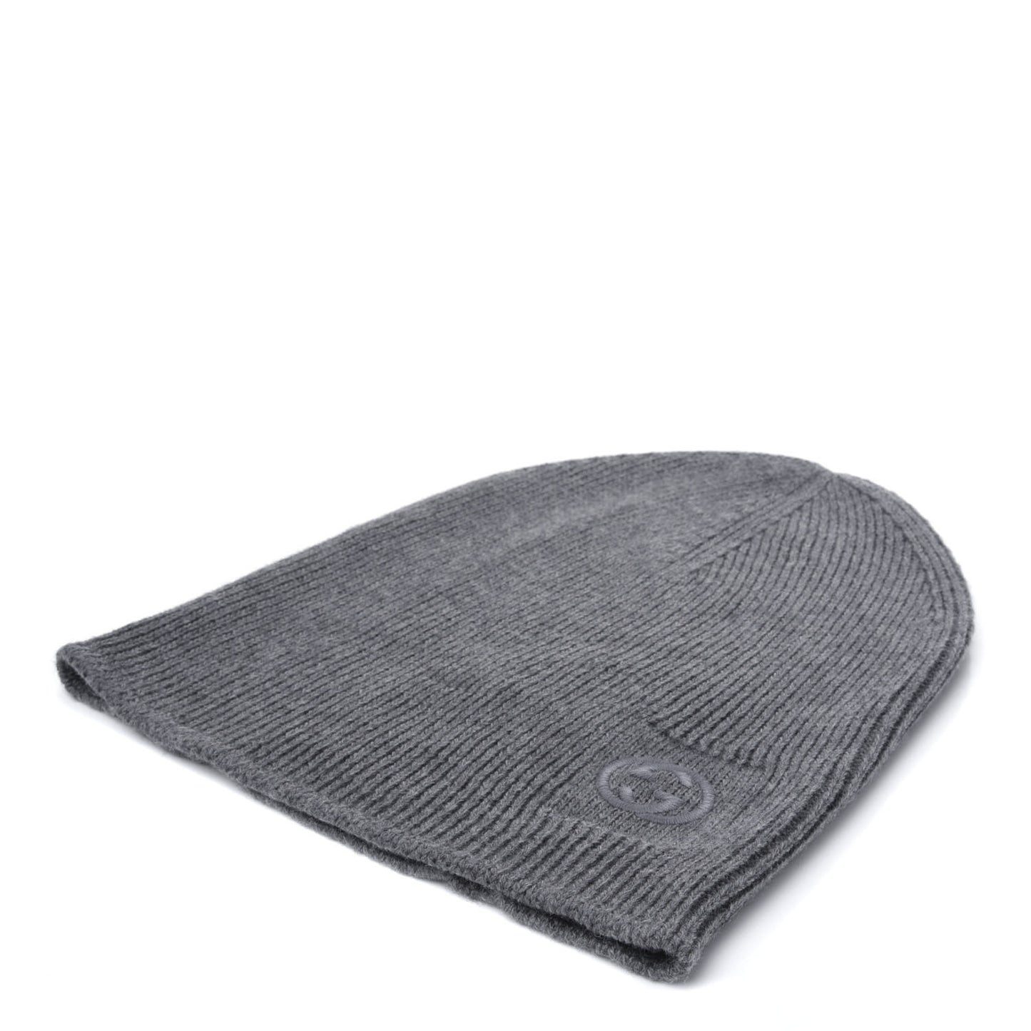 Wool Tricot Interlocking G Simple GG Beanie Hat M Graphite