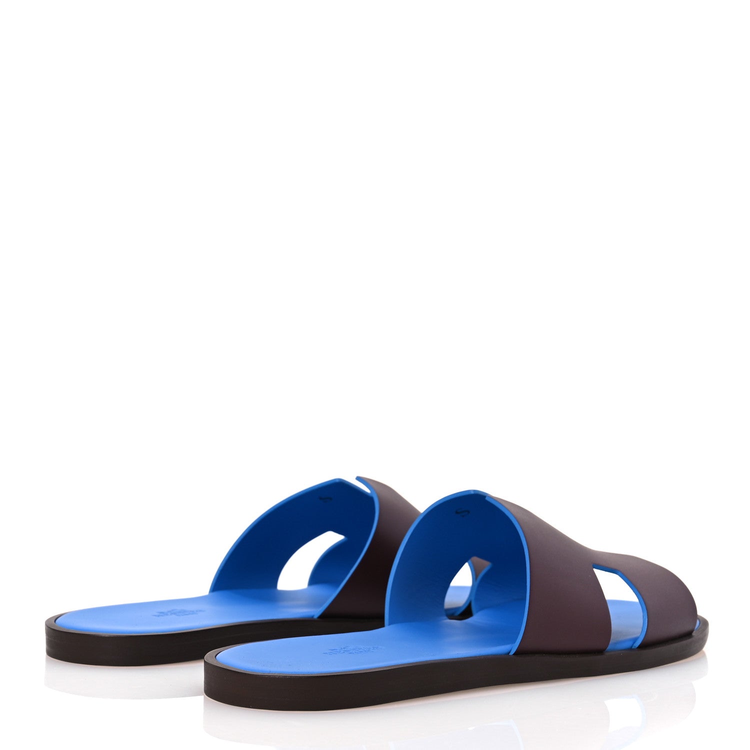 Hermes Calfskin Mens Izmir Sandals 44 Bordeaux Bleu Santorin 5 of 12