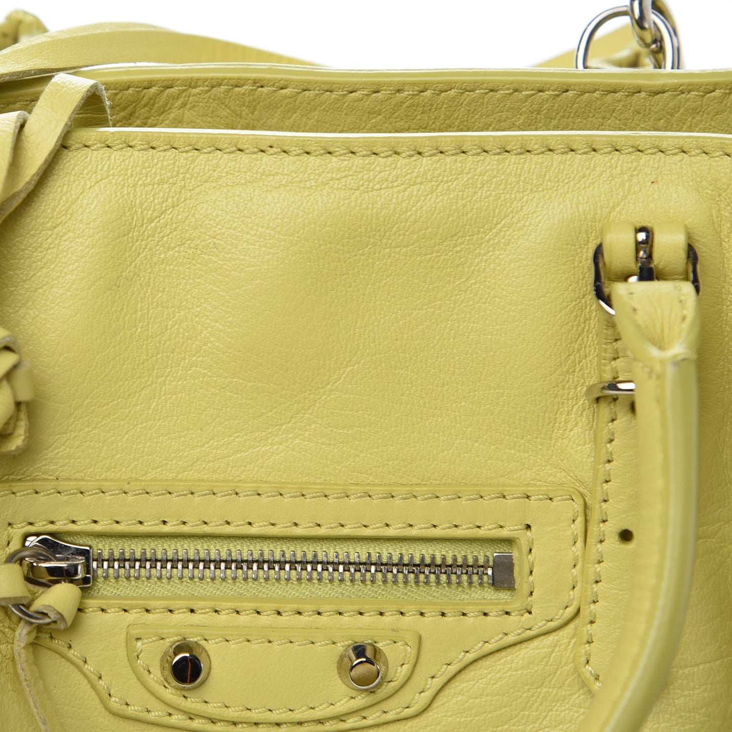 Calfskin Papier Mini A4 Jaune Poussin