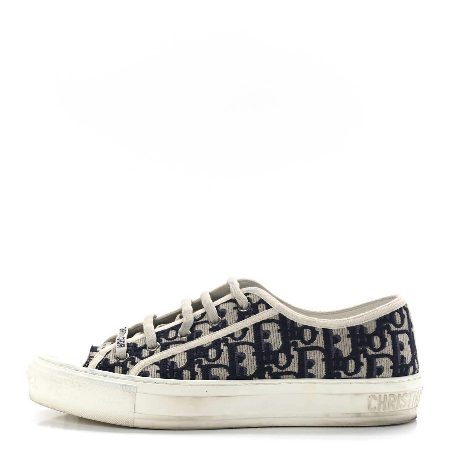 Canvas Oblique Womens Walk'N'Dior Low Top Sneakers 39 Deep Blue