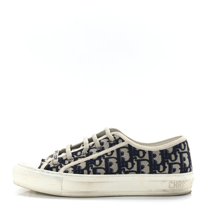 Christian Dior Canvas Oblique Womens Walk'N'Dior Low Top Sneakers 39 Deep Blue 1 of 8