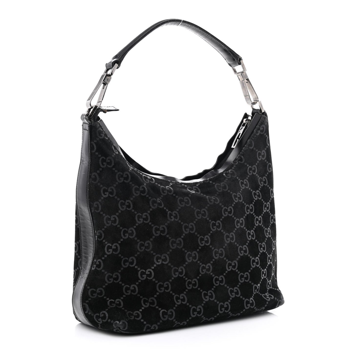 Suede Monogram Hobo Black