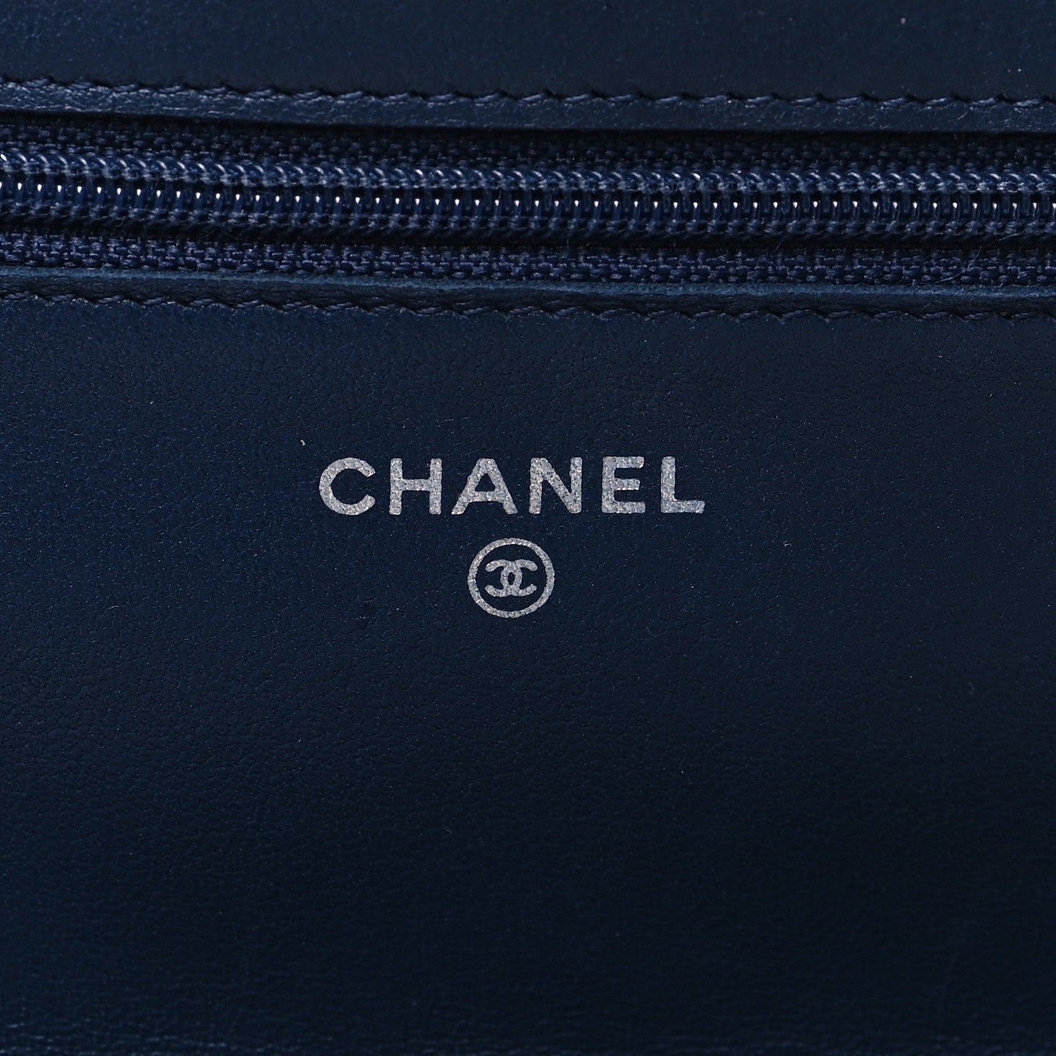 Chanel Lambskin Quilted Wallet On Chain WOC Navy Blue 6 of 12