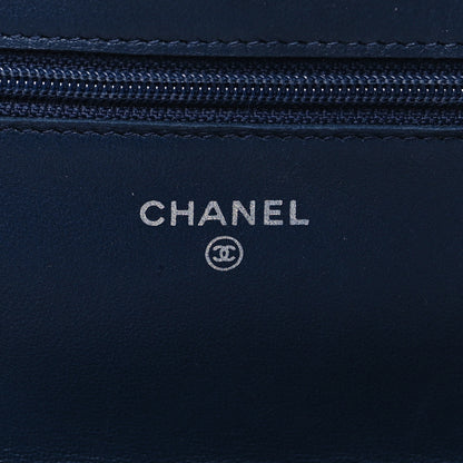 Chanel Lambskin Quilted Wallet On Chain WOC Navy Blue 6 of 12