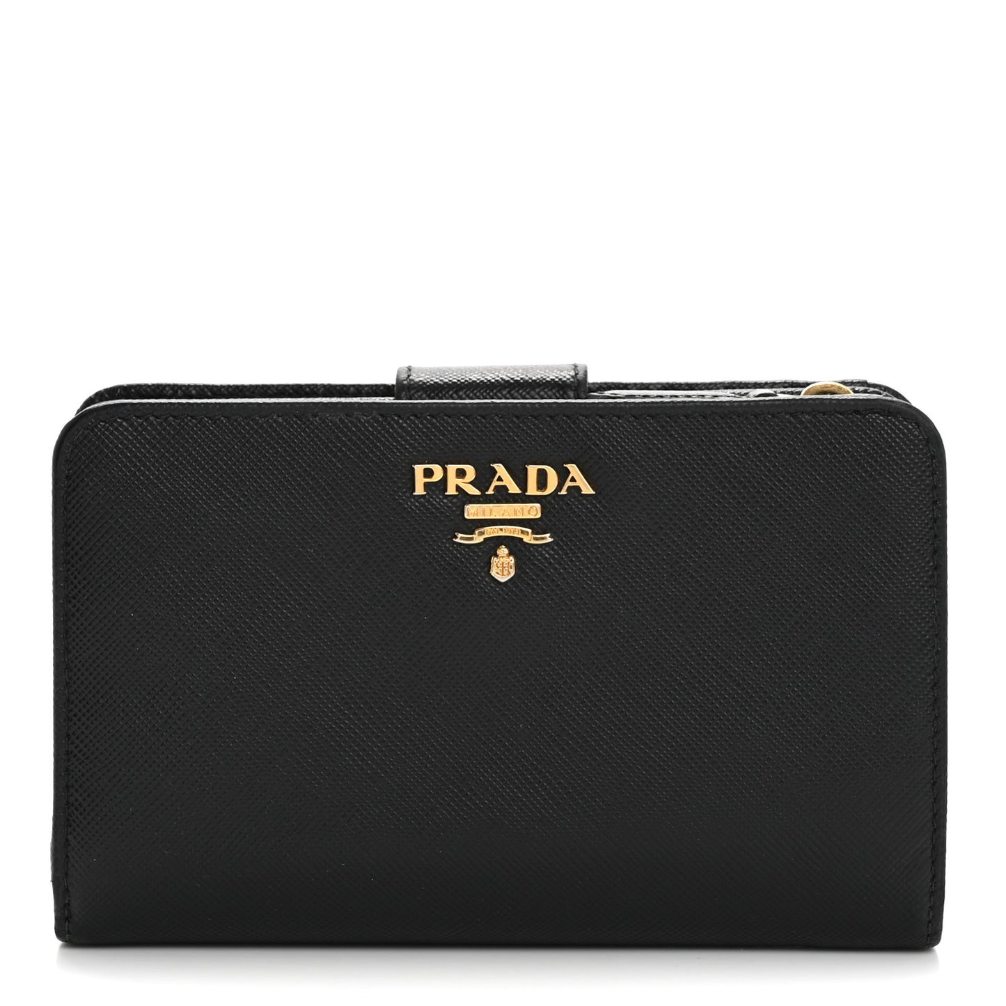 Saffiano Metal Compact Wallet Black