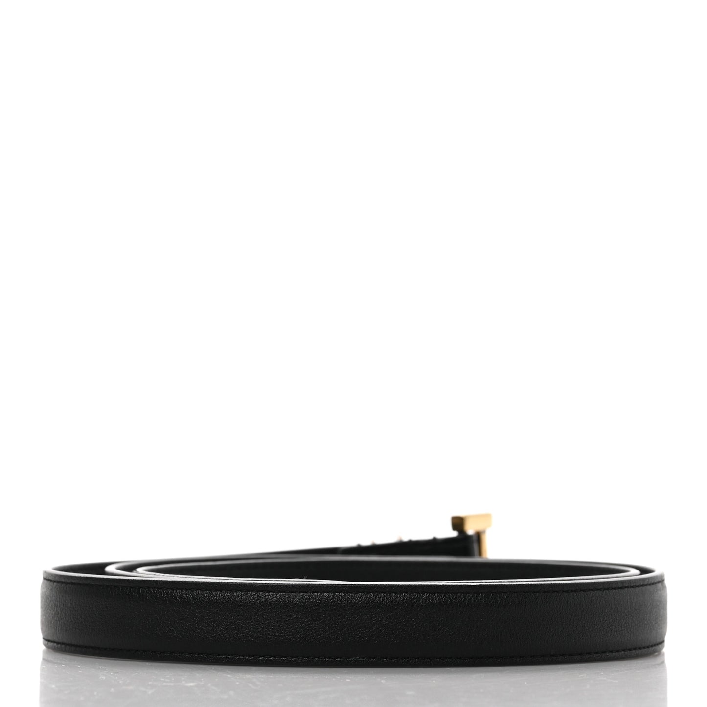 Smooth Calfskin Monogram Square Buckle Belt 95 38 Black