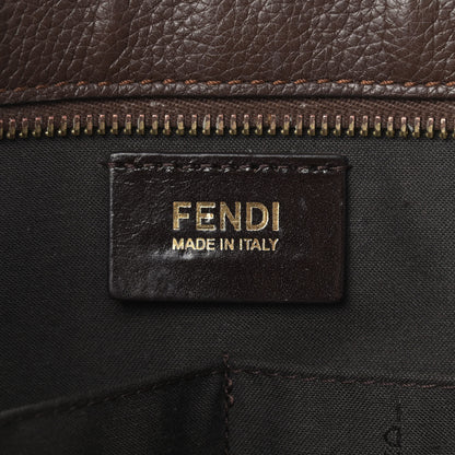 Fendi Zucca Vitello Artic Medium Shopping Tote Tobacco Castagna 8 of 13