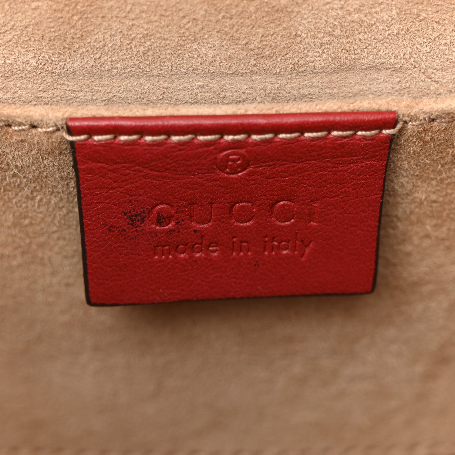 Gucci Calfskin Studded Small Padlock Shoulder Bag Hibiscus Red 6 of 15