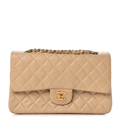 Chanel Lambskin Quilted Medium Double Flap Beige 1 of 15