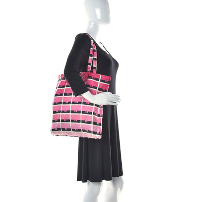 Chanel Caviar Fabric Quilted Foldable Tote With Chain Pink Multicolor 2 of 20