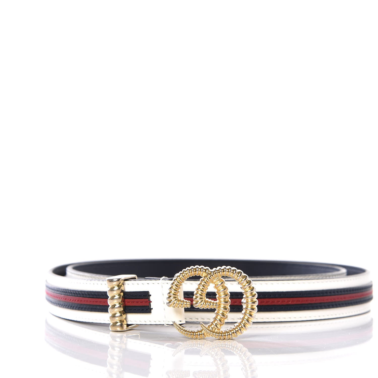 Gucci Calfskin Torchon Double G 20mm Belt 90 36 Off White Blue Red 2 of 9