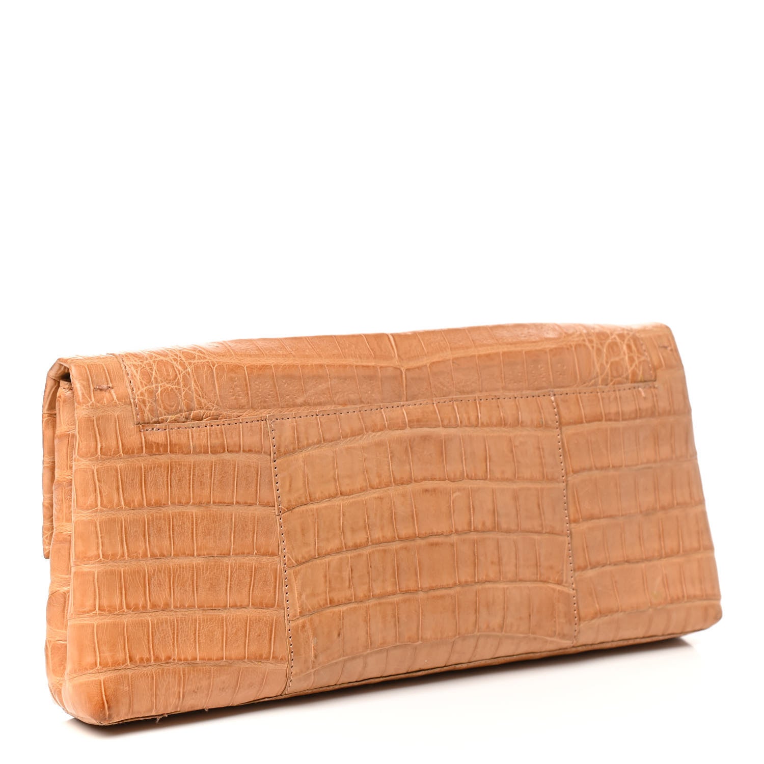 Nancy Gonzalez Crocodile Foldover Clutch Beige 3 of 11