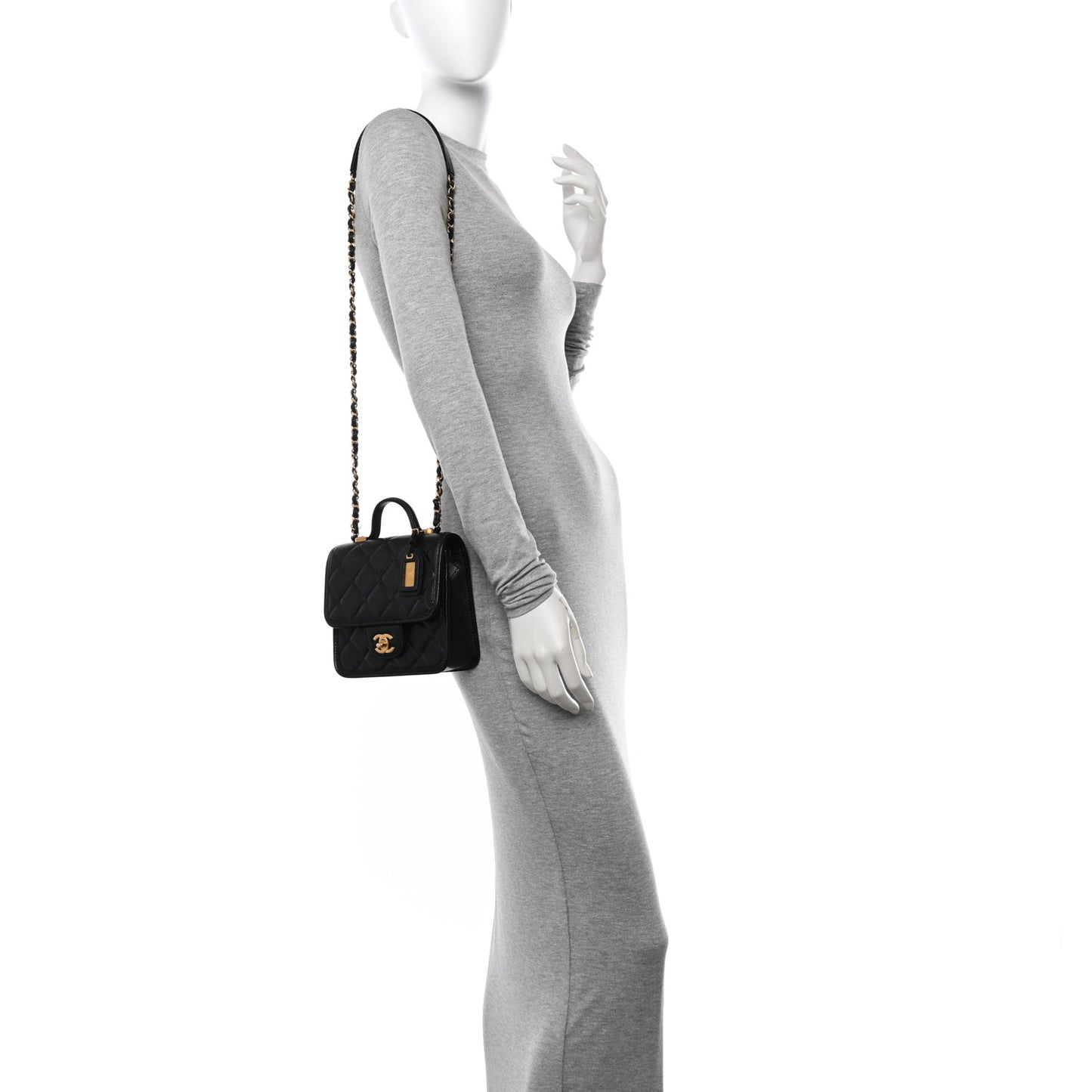Caviar School Memory Mini Top Handle Flap Black