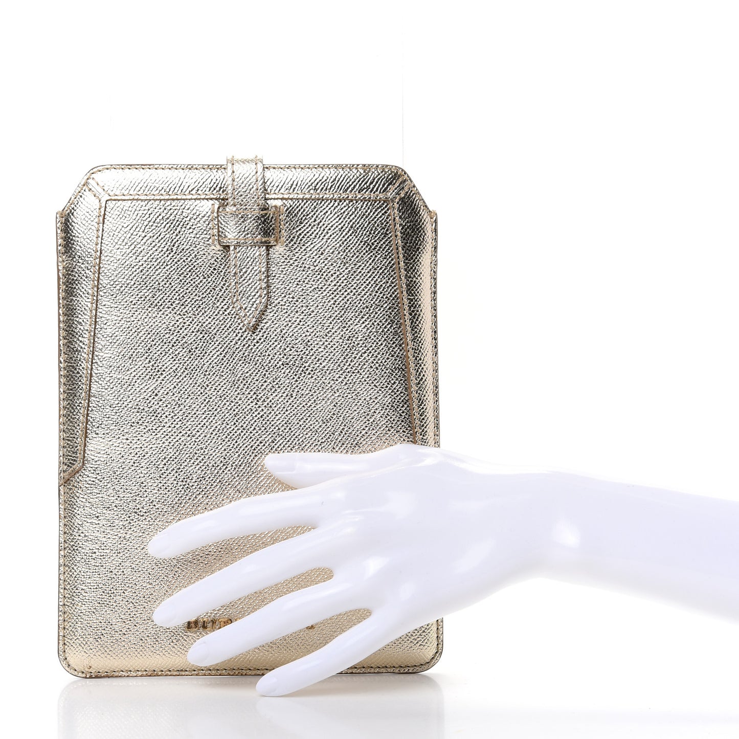 Metallic London Grainy Calfskin iPad Mini Sleeve Gold