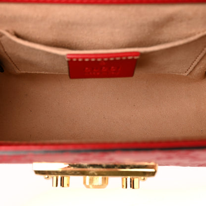 Gucci Guccissima Small Padlock Shoulder Bag Hibiscus Red 5 of 11