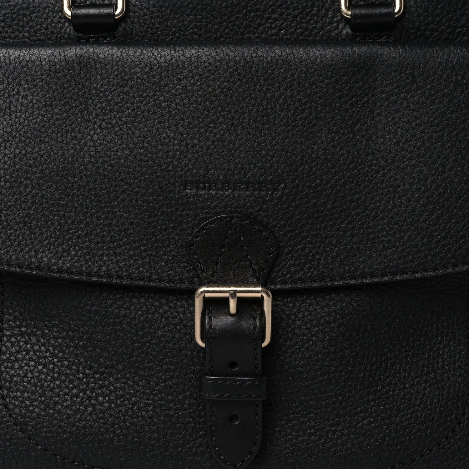 Burberry Canvas Mega Check Grained Calfskin Medium Harcourt Satchel Black 8 of 10