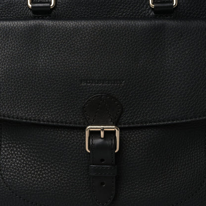 Burberry Canvas Mega Check Grained Calfskin Medium Harcourt Satchel Black 8 of 10