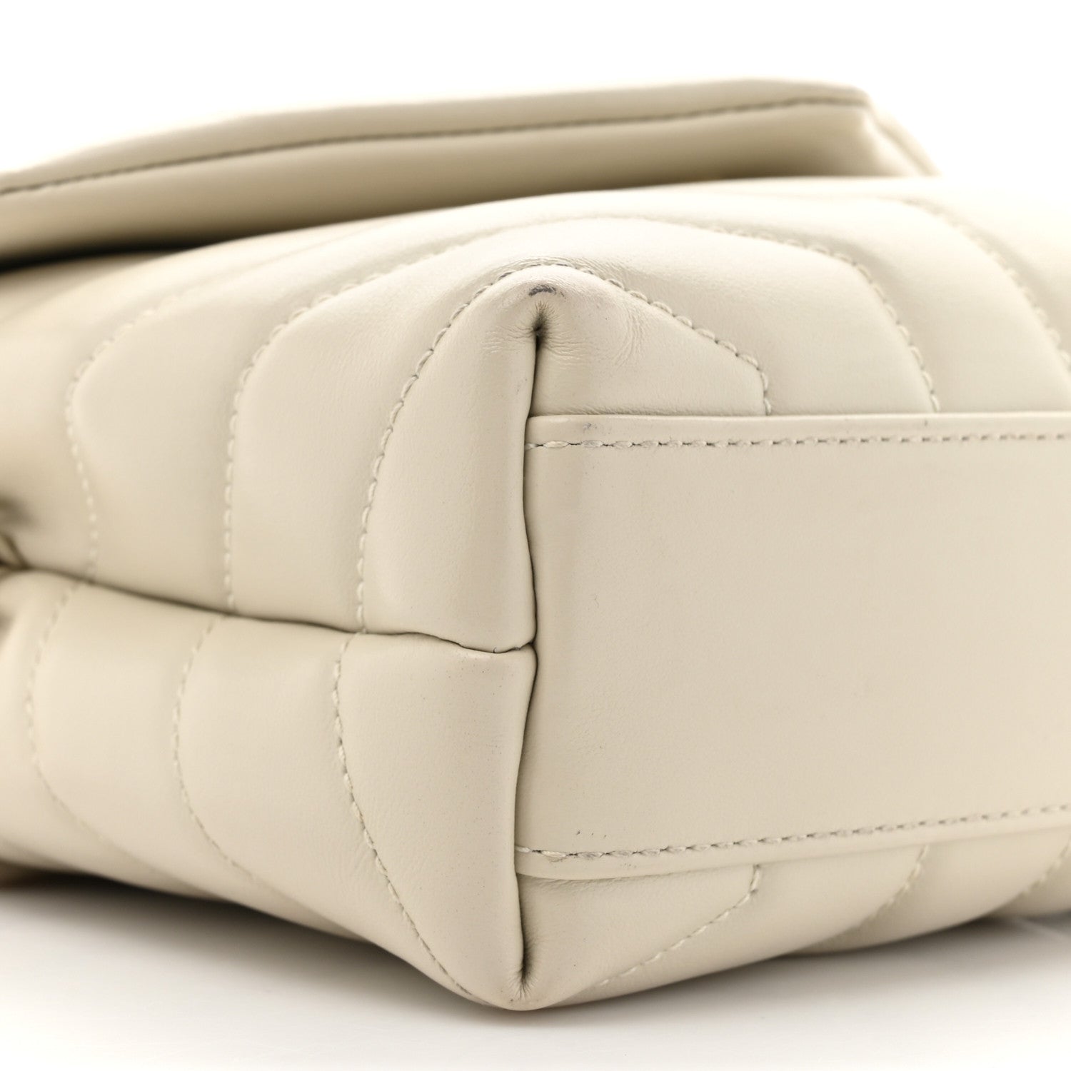 Saint Laurent Calfskin Y Quilted Monogram Toy Loulou Crossbody Bag Crema Soft 11 of 14