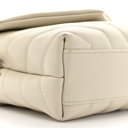 Saint Laurent Calfskin Y Quilted Monogram Toy Loulou Crossbody Bag Crema Soft 11 of 14