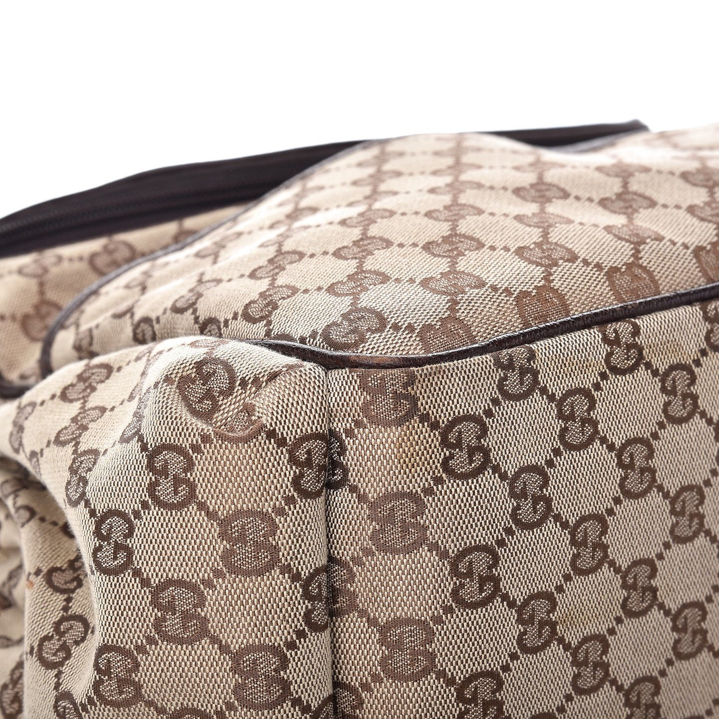 Monogram Natural Pigskin Large Diaper Bag Beige Ebony Cocoa Dark Chocolate