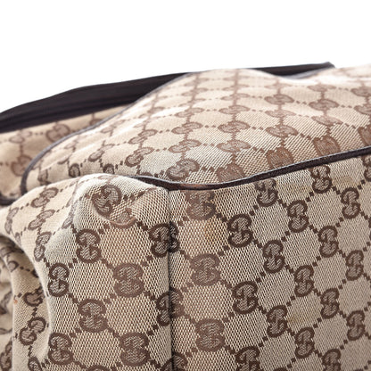 Gucci Monogram Natural Pigskin Large Diaper Bag Beige Ebony Cocoa Dark Chocolate 14 of 15