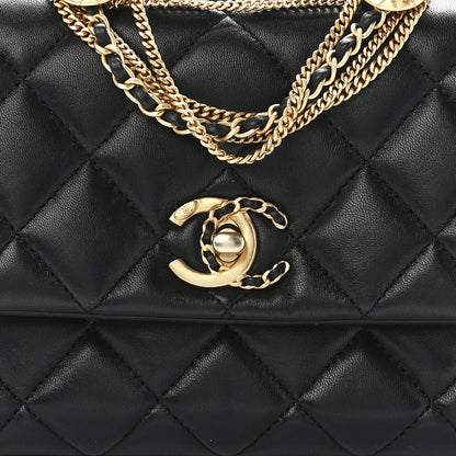 Chanel Lambskin Quilted Mini Medallion Multi Chain Flap Black 8 of 11