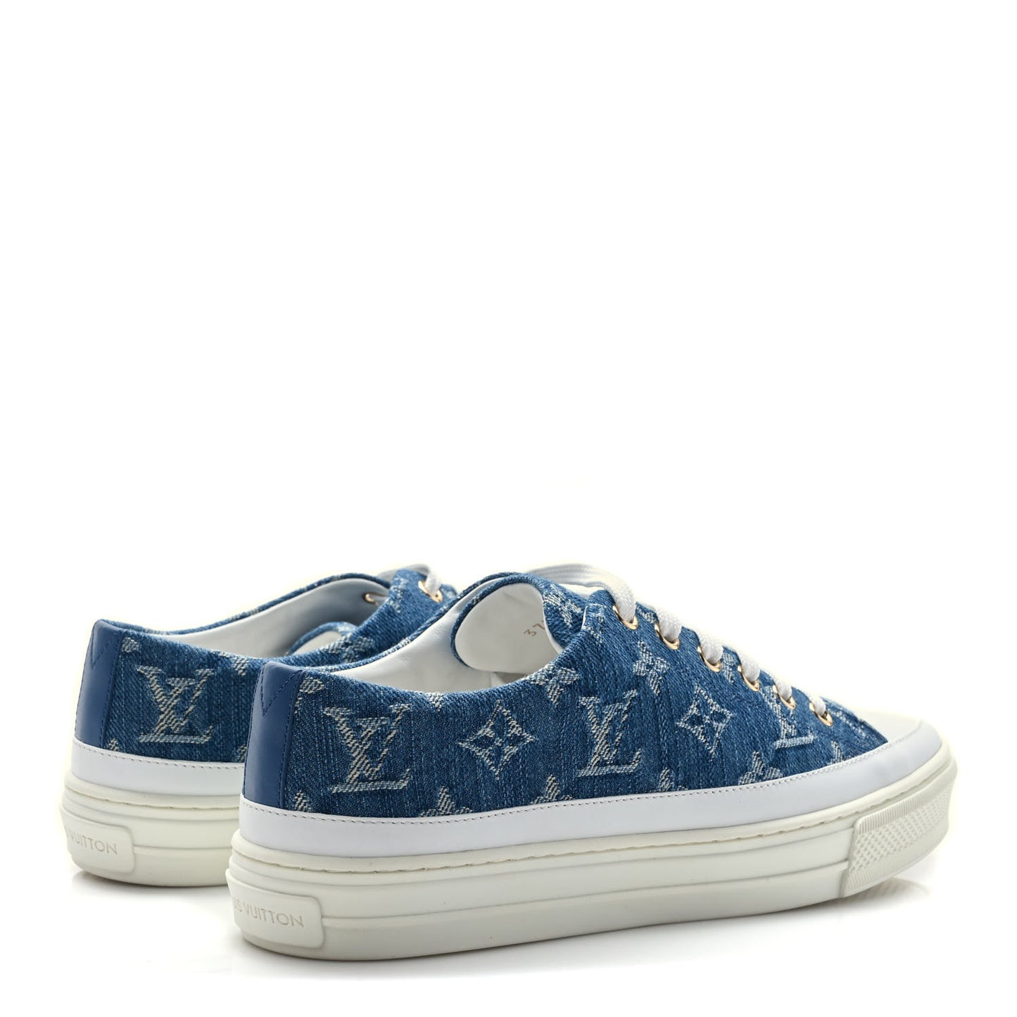 Denim Monogram Stellar Sneakers 37.5 Bleu Jeans Blue