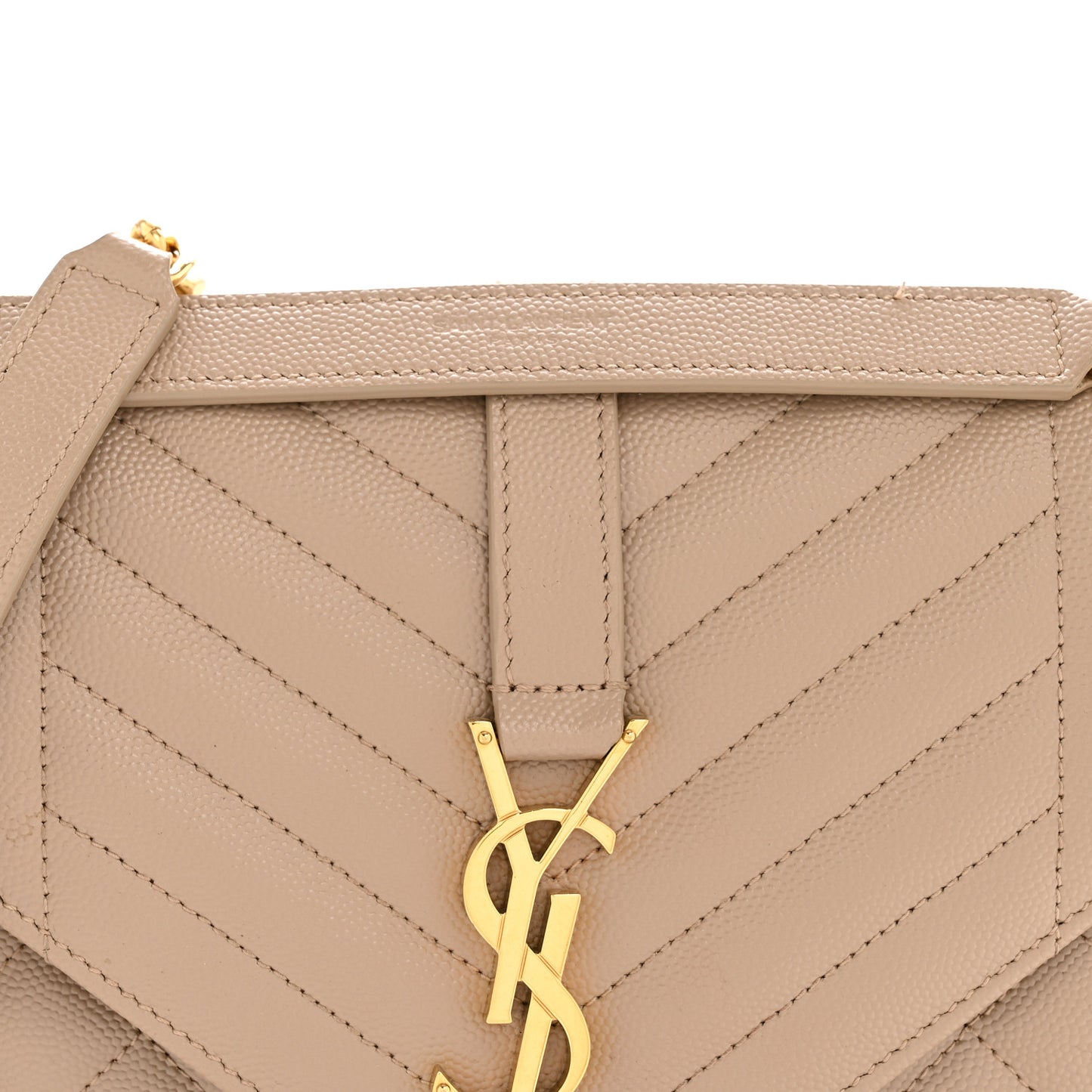 Grain De Poudre Textured Mixed Matelasse Medium Triquilt Monogram Satchel Dark Beige