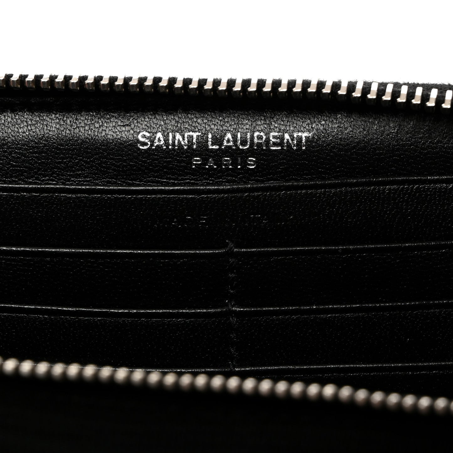 Calfskin Matelasse Chevron Monogram Zip Around Wallet Black