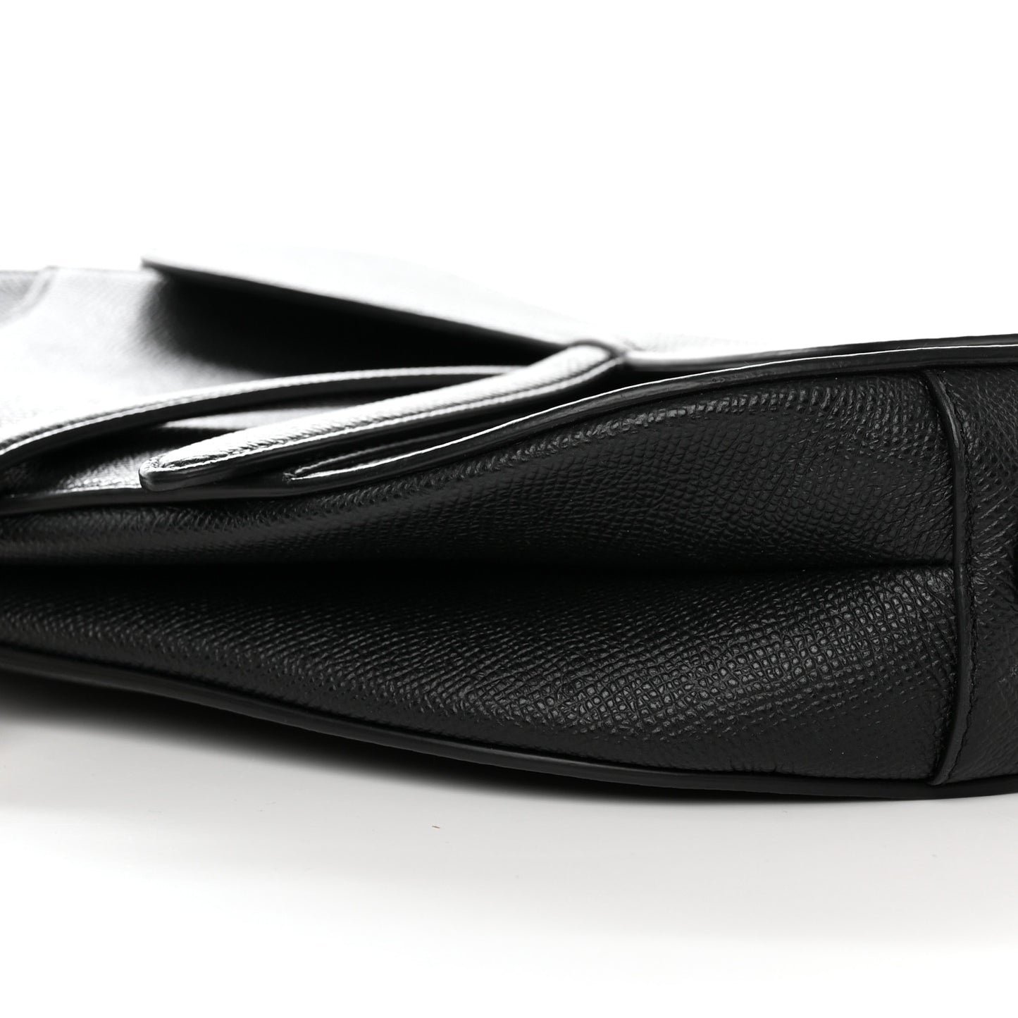 Grained Calfskin Saddle Bag Black