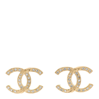 Chanel Crystal Large CC Earrings Gold 1 of 5