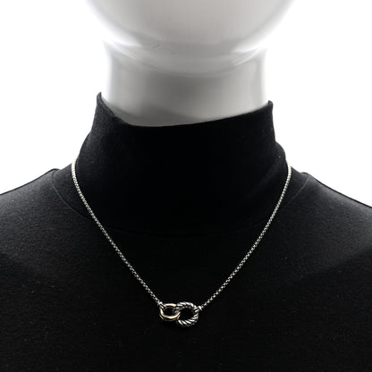 David Yurman Sterling Silver 18K Yellow Gold Belmont Pendant Necklace 2 of 5